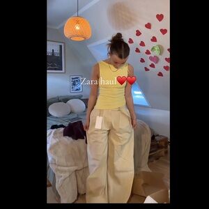 ZARA PLEATED BELTED PANTS